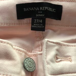 Blush pink banana republic skinny jeans
